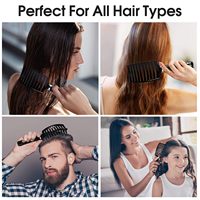 Brosse à cheveux démêlante en nylon et poils de sanglier incurvée et ventilée avec logo personnalisé pour salon de coiffure