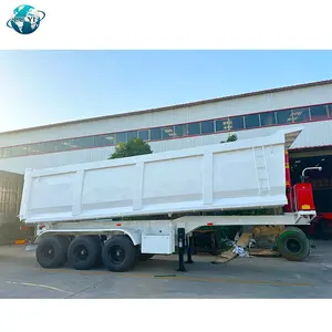 Standar Eropa pemuatan tinggi 3 axle U tipe 60ton dump tipper trailer