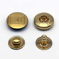 Lot de 4 boutons-pression en laiton doré pour vestes en jean, vêtements, sacs, sacs à main, artisanat du cuir et couture