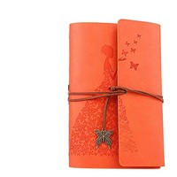 Carnets de notes A6 vintage de haute qualité en cuir PU avec papillon gaufré pour usage professionnel et bureautique