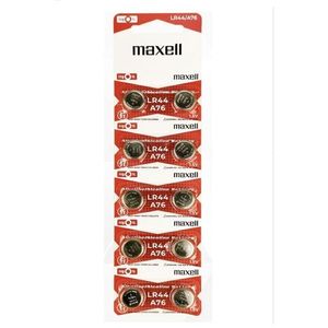 Maxell A76 LR44แบตเตอรี่อัลคาไลน์ปุ่มเซลล์1.5V แพ็ค10 - Product Image 1
