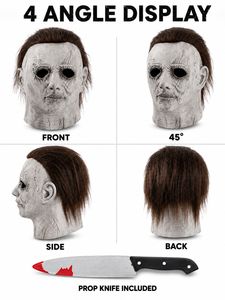 Nuova Maschera in Latex di <span class=keywords><strong>Michael</strong></span> <span class=keywords><strong>Myers</strong></span>, Maschera Horror per Film e Videogiochi, Copricapo Integrale, Accessorio per Costume, Maschera Spaventosa per Feste di Halloween - Product Image 4
