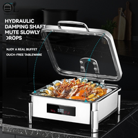 Nouveau Réchaud Électrique OULU en Acier Inoxydable avec Contrôle Numérique Intelligent, Écran Tactile et Arrêt Automatique, Capacités 13L/9L/6L, Chauffe-Plats Argenté