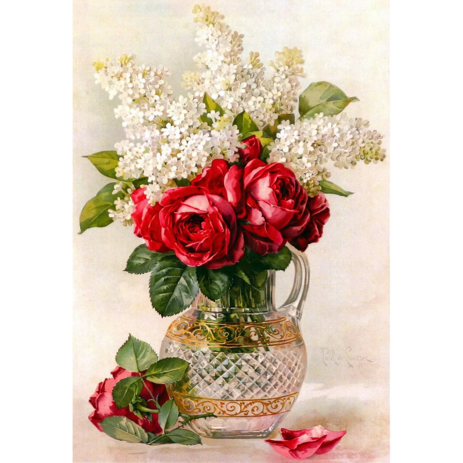 Flores pintura al óleo por números imagen flor pintura por números adultos jarrón transparente pintura a mano Kits lienzo arte decoración del hogar