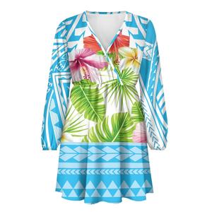 Baccello personalizzato a tema polinesiano con scollo a V abito da donna abiti alla moda per mare Idea regalo all'ingrosso - Product Image 4