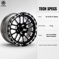 Jantes de voiture de course Dw 12 à rayons bicolores noires Beadlock pour muscle car, 16, 17, 18 pouces, compatibles 5 trous, pour Dodge Suzuki