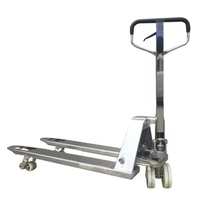 Chariot à palettes en acier inoxydable de la marque HUGO avec pompe AC 2T, roues et fourches en nylon, chariot à palettes manuel