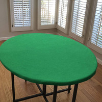 Nappe de table de poker en feutre vert à bord élastique pour jeux de cartes de puzzle de poker Convient aux tables rondes de 36 à 48 pouces
