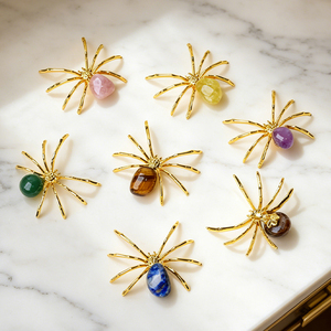 Figuras de Araña de Cristal Pulido, Tallados de Animales en Piedra Curativa, Venta al por Mayor para Decoración - Product Image 3