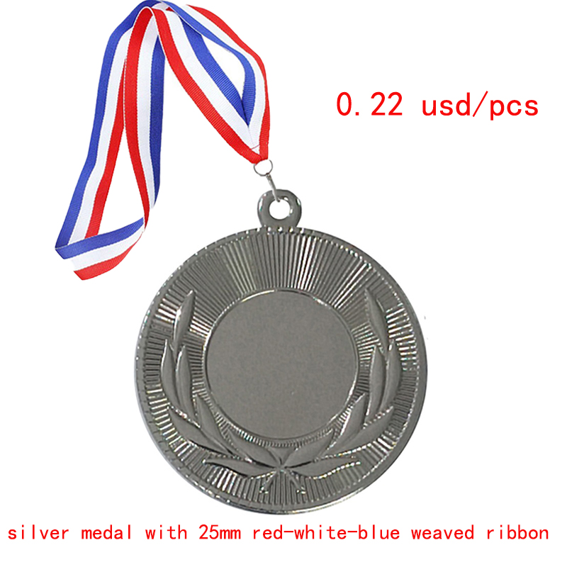 Silver with 25mm red-white-blue  ribbon