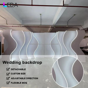 LEDA Toile de fond Stand Luxe Événement Acrylique Toile de fond Heavy Duty Réglable Blanc Mariage pour Mariage - Product Image 6
