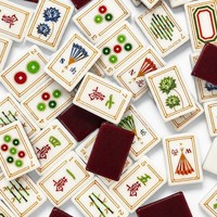 Jeu de Mahjong en Acrylique Rouge Style Américain Grue Volante 160 Pièces Emballage Boîte en Carton