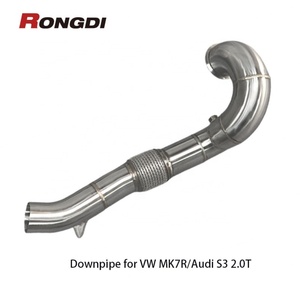 Tubo de Escape de Acero Inoxidable 304 Cepillado, 1.5 mm de Espesor, Diámetro Exterior de 89-76 mm, para Audi S3 VW GOLF MK7R/7.5R 2.0T 2015-2019 - Product Image 4