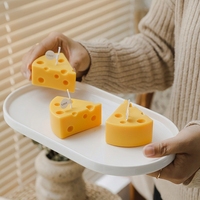Bougie parfumée en cire de soja en forme de fromage, boîte cadeau personnalisée, mini bougie aromatique mignonne pour anniversaire, cadeau surprise créatif