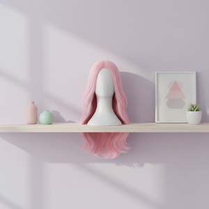 Peluca de cosplay moderna con puntas largas y rizadas (rosa) - Product Image 2