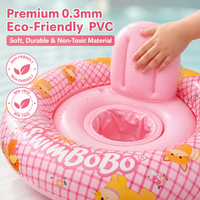 Bouée de natation pour bébé Swimbobo en PVC avec pare-soleil et ouvertures pour les jambes |   Flotteur gonflable pour bébé pour les premières expériences en piscine |   Nage stable