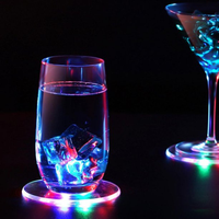 Sous-verre LED transparent réutilisable avec logo personnalisé, lumineux, pour cadeaux de fête et événements - Durable, en gros