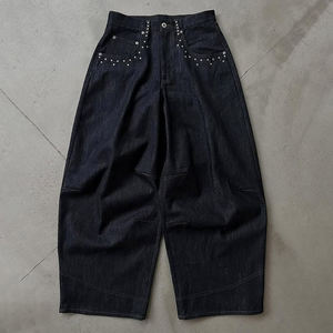 Üretici özel erkek japon kırmızı öz kenar % 100% pamuk klasik boş koyu mavi ham kenar Denim Jean - Product Image 4