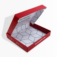 Boîte d'expédition plate en carton ondulé personnalisée rouge et blanc avec impression couleur pour la maison