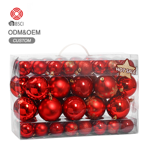Ensemble de boules de Noël SHAUNGYUAN, décorations de Noël en plastique OEM pour un joyeux Nouvel An - Product Image 1