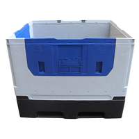 Boîte à palette en plastique empilable et pliable, conteneurs de stockage écologiques pour camions avec une forte capacité de charge
