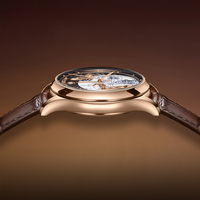 Montre mécanique de luxe pour homme Lucky Harvey, tourbillon squelette, étanche, lumineuse, à remontage automatique, bracelet en cuir, étanche ZLS504