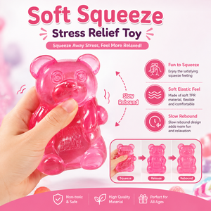 Transparent <b>Gummy</b> <b>Bear</b> Squishy Toy Soft Squeeze Jelly Stress Relief TPR Novelty Toy for Wholesale - Product Image 3