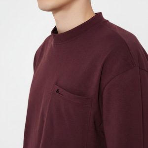 Camiseta de Hombre de Alta Calidad, de Algodón y Fibra de Bambú, Color Sólido, Talla Grande, Estilo Vintage Informal, Transpirable y de Secado Rápido - Product Image 1