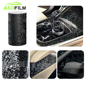 Vinilo para Automóviles <span class=keywords><strong>ASD</strong></span> de Alta Calidad, 1.52*18M, Fibra de Carbono 3D, PET Negro Fantasma, Baja Adherencia, Grano Espiral Cromado, Película de Recubrimiento de Carbono Forjado - Product Image 4