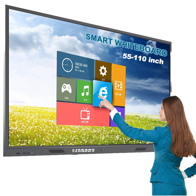 Android and Windows integrated computer with multi-touch screen ultra-high definition interactive smart whiteboard suitable for