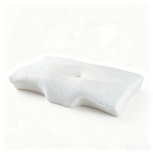 Almohada cervical contorneada de espuma viscoelástica, almohada ergonómica de soporte para el cuello, alivia la presión en el cuello y los hombros para quienes duermen de lado o boca arriba. - Product Image 6