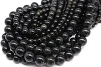 Perles de pierre naturelle en obsidienne noire arc-en-ciel lisses et rondes de 4 à 16 mm pour bracelet et collier