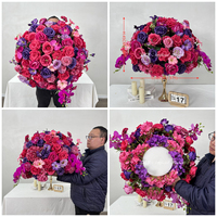 Nouveaux centres de table personnalisables pour mariage, décoration de table, centre de table floral, boule de fleurs artificielles pour événements et décoration intérieure