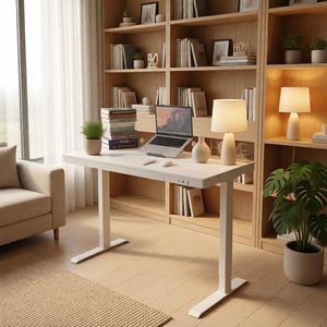 Escritorio de Computadora Eléctrico de Altura Ajustable con Doble Motor y Cajones, Función de Elevación de 1.2M, Revestimiento en Polvo, Material de Vidrio - Product Image 1