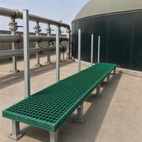 Panel Grating Serat Kaca Anti Selip FRP Square Mesh 25mm 38mm 50mm untuk Jalan Kaki