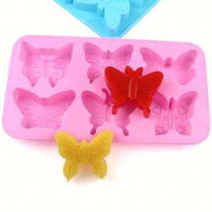 Moule en silicone écologique personnalisé avec logo, 6 cavités, formes de papillons variées, pour bougies, savons, gâteaux, poudings, résine, OEM/ODM - Product Image 1