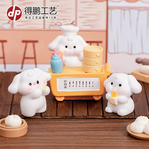 Dp Miniatura de puesto de desayunos para perros, accesorios de resina para casa de muñecas con panecillas y patatas fritas - Product Image 2