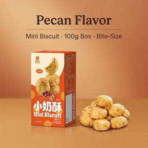 Mini Galletas <span class=keywords><strong>de</strong></span> Leche Crujientes con Sabor a Nuez Pecana, Sin Freír, Dulces, Marca Privada OEM, Caja <span class=keywords><strong>de</strong></span> 100g, Listas para Comer - Product Image 1