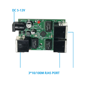Oem ODM bán buôn <span class=keywords><strong>3</strong></span> Cổng Ethernet chuyển đổi PCB board 10/100M không được quản lý mạng Thiết bị chuyển mạch pcba DC trong 5-12V Ethernet mô-đun chuyển đổi - Product Image 5