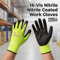 Choix économique : Gants de protection SNELL pratiques en nitrile enduit, coque en polyester, gants souples pour la manutention des marchandises