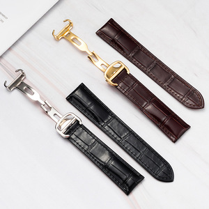 Bracelet de montre en cuir véritable pour Santo 100, en cuir de vache pleine fleur, étanche, avec fermoir déployant, 20/23mm - Product Image 3