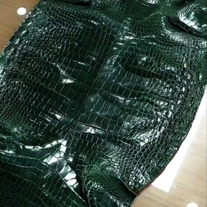 Borsa di Lusso 100% Artigianale in Pelle di Coccodrillo dell'Himalaya, <span class=keywords><strong>Clutch</strong></span> con Bottoni in Pelle di Alligatore e Struzzo Cucita a Mano con Filo Cerato Francese - Product Image 3