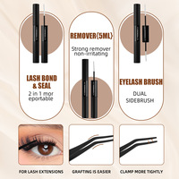 Faux cils volumineux et moelleux D-curl, faits semi-manuels, à tige en coton noir, pour le commerce transfrontalier, 30P/60P/80P/100P, en grappe thermofusible