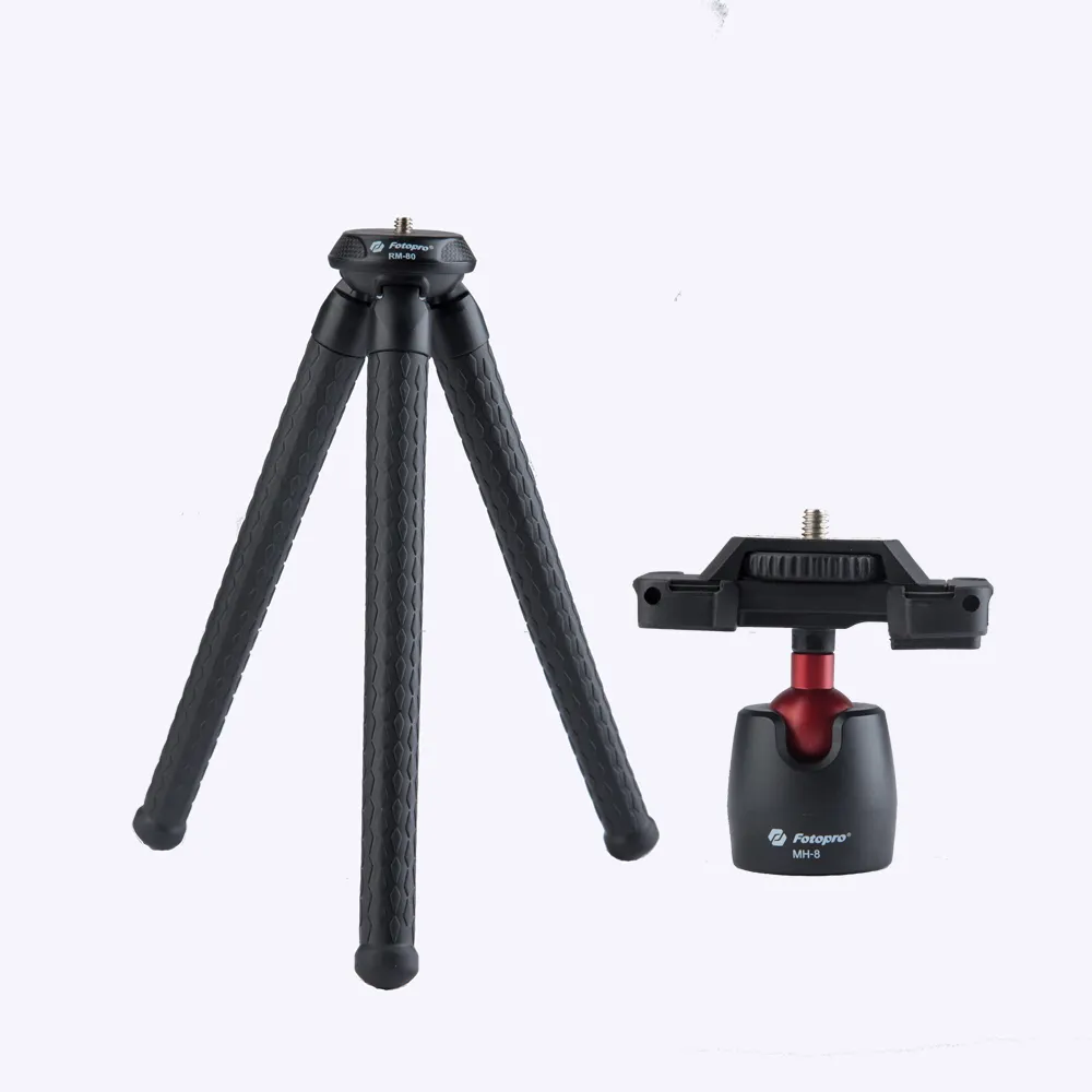 حامل كاميرا صغير قابل للتعديل من Fotopro, حامل أخطبوطي اسفنجي مرن قابل للتعديل ، مناسب لكاميرات Go Pro