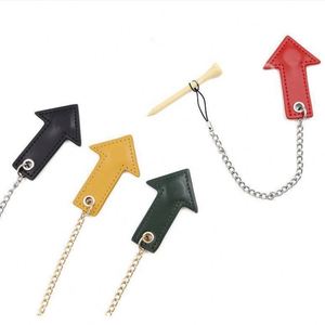 Soportes de tee de golf delanteros de cuero PU YY, duraderos y altos, con cadena y colgador magnético de cuero con flecha, ideales para regalos - Product Image 4