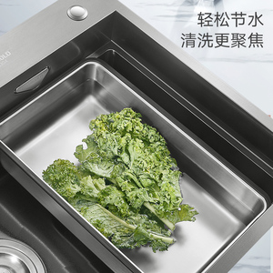 อ่างล้างผักและเก็บของบนเคาน์เตอร์สแตนเลส HAGO 304 สำหรับอ่างล้างจานในครัว - Product Image 1