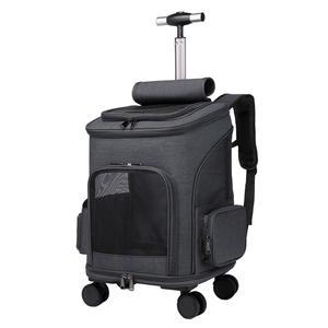 <span class=keywords><strong>Sac</strong></span> à <span class=keywords><strong>dos</strong></span> de transport <span class=keywords><strong>pour</strong></span> animaux de compagnie en polyester écologique, approuvé par les compagnies <span class=keywords><strong>a</strong></span>ériennes, avec poignée rétractable et roulettes, fermeture éclair en maille <span class=keywords><strong>pour</strong></span> chiens/chats - Product Image 1