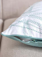 Housse de coussin décorative en coton brodée de fils abstraits, sur mesure en usine, pour la vente en gros
