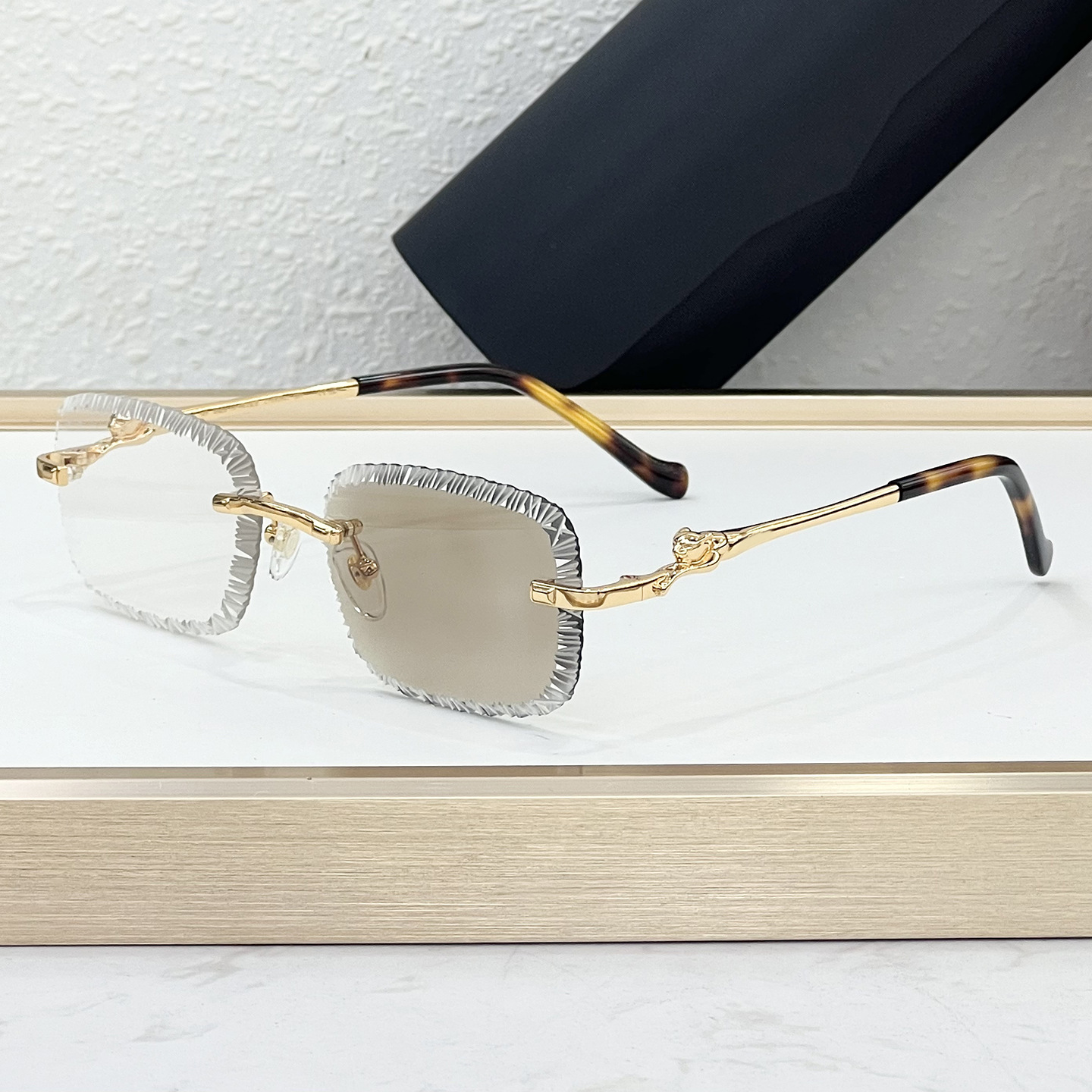 Montura dorada carey a marrón transparente