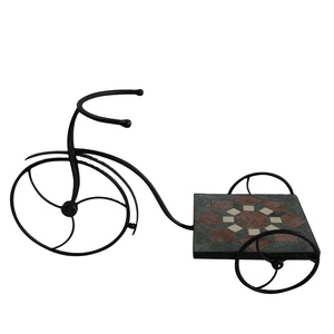 Support de plante <span class=keywords><strong>en</strong></span> mosaïque de conception de tricycle <span class=keywords><strong>en</strong></span> <span class=keywords><strong>fer</strong></span> nouveau style pour une utilisation intérieure et extérieure à la maison ou au jardin - Product Image 2